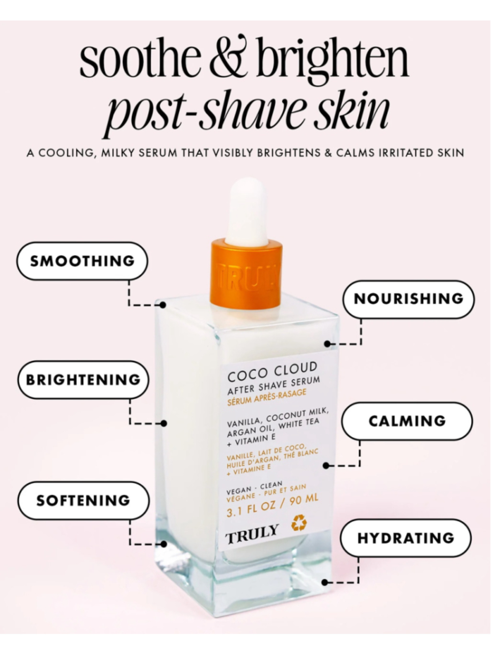 Truly Coco Cloud After Shave Serum 6.4fl oz JUMBO SIZE